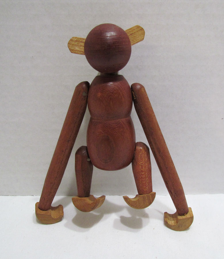 WOOD MONKEY WOODEN JOINTED FIGURE LONG ARMED MID CENTURY MODERN MCM VINTAGE