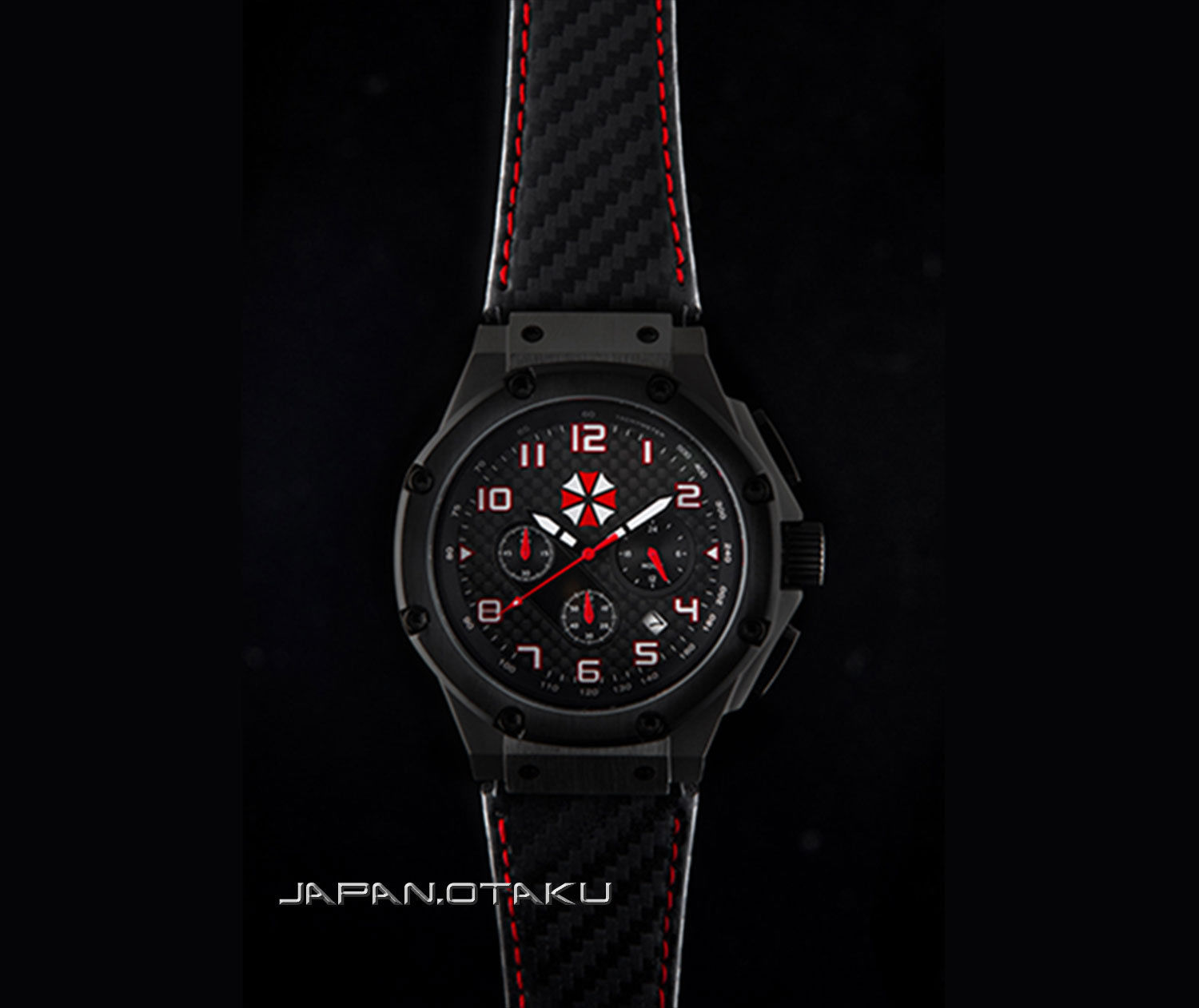 Resident Evil/Bio hazard Limited UMBRELLA Stainless steel Carbon Watch