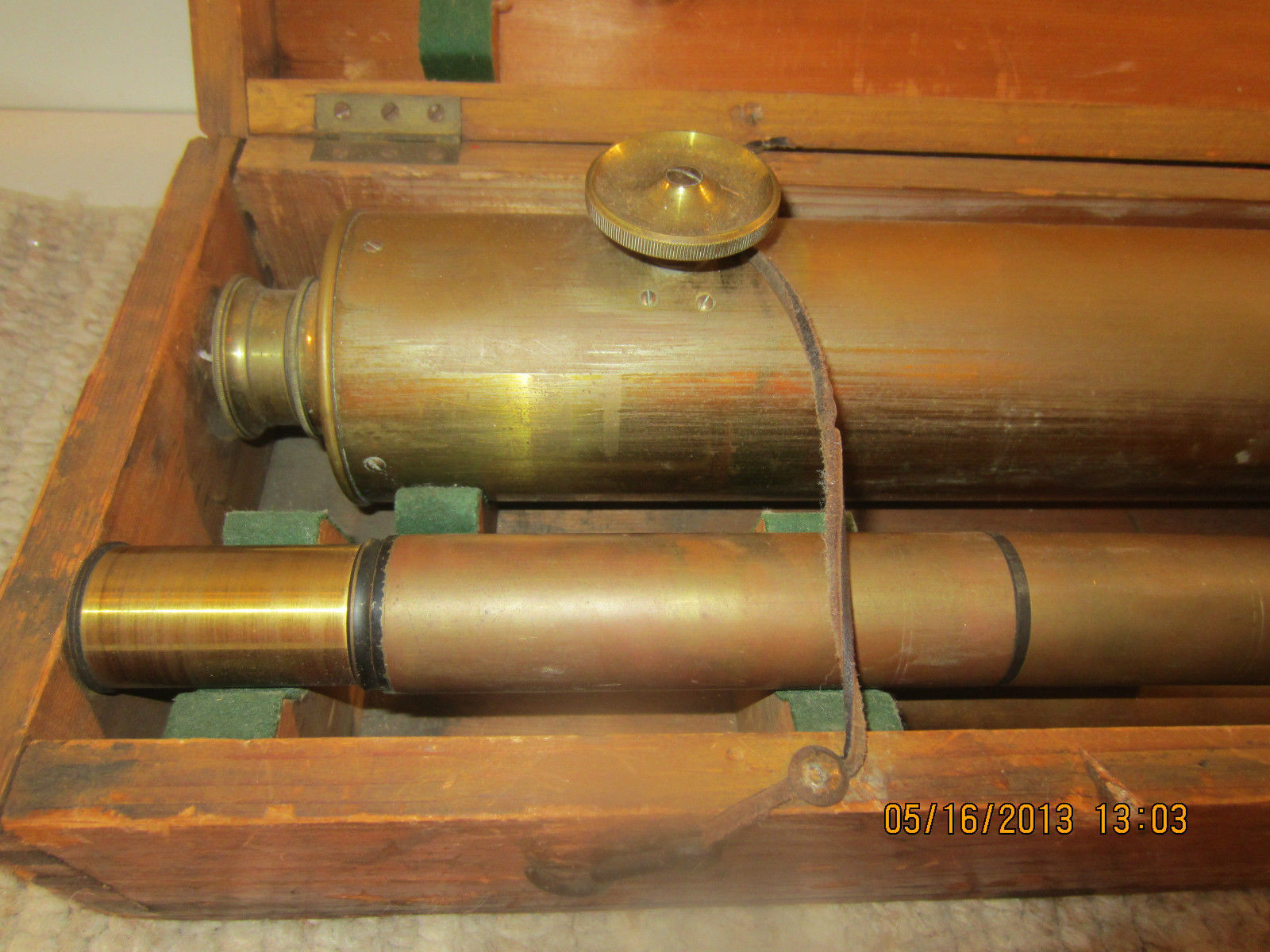 ANTIQUE, MARITIME, RAIL MOUNT BRASS TELESCOPE