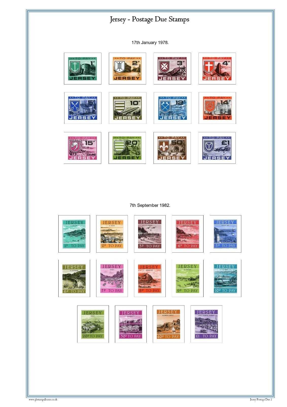 Jersey 2016 Full Colour Illustrated Stamp Album Pages on CD (302 Pages).