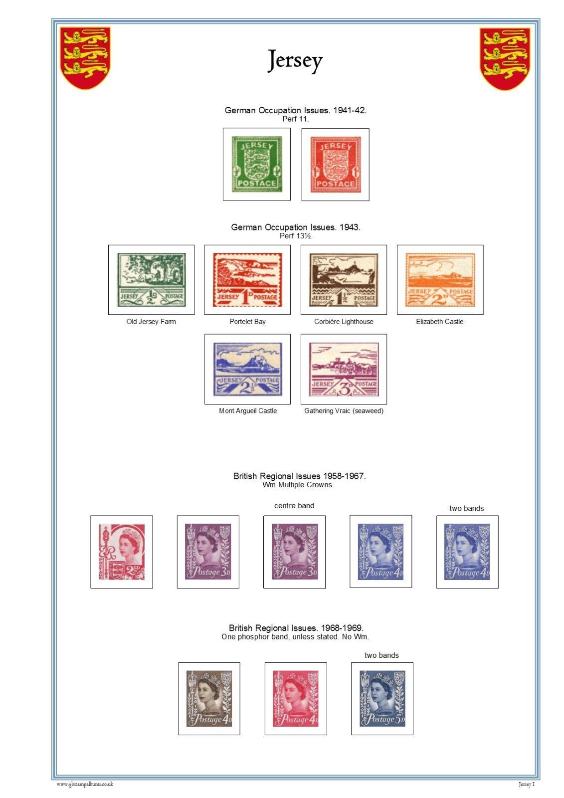 Jersey 2016 Full Colour Illustrated Stamp Album Pages on CD (302 Pages).