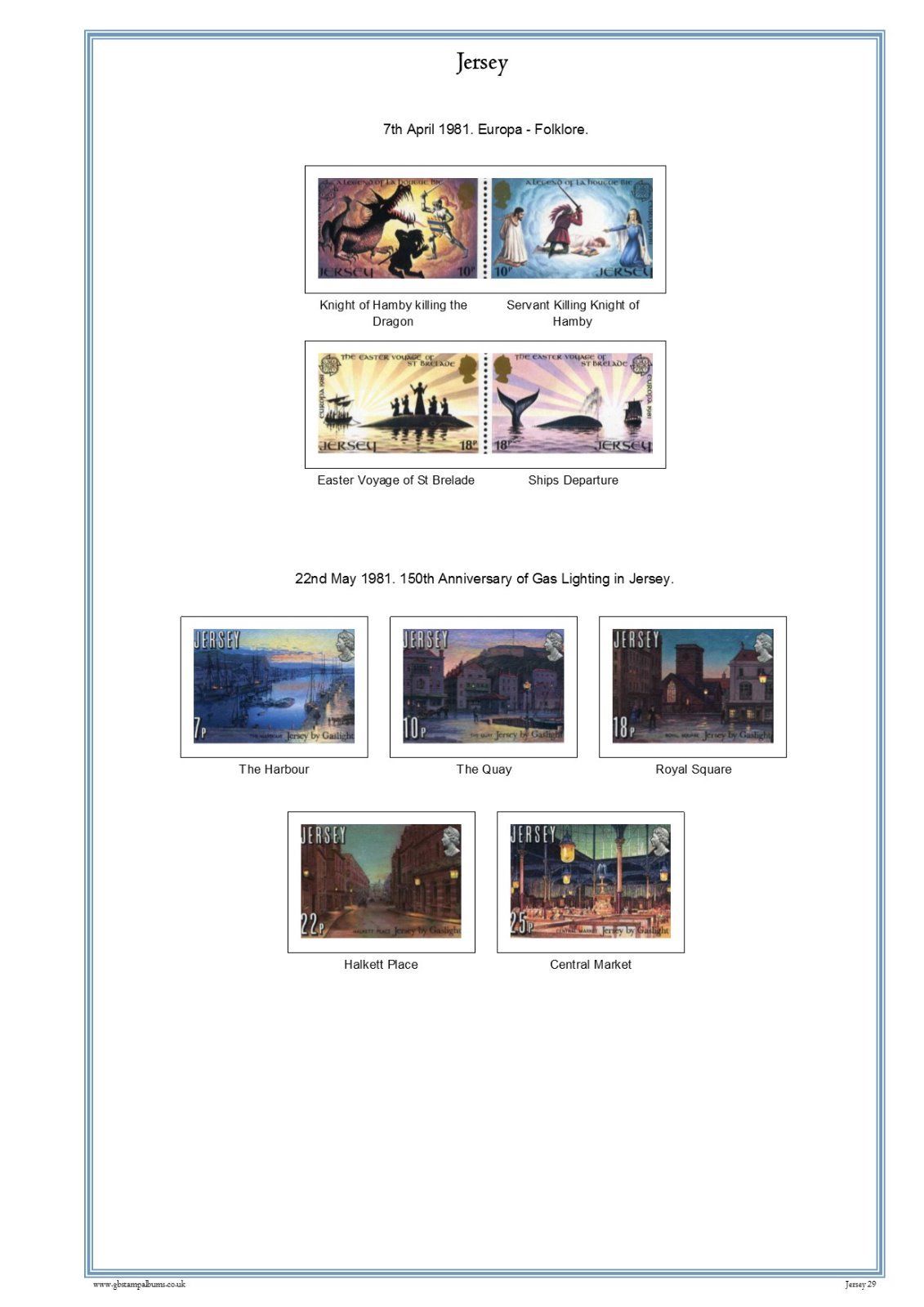 Jersey 2016 Full Colour Illustrated Stamp Album Pages on CD (302 Pages).