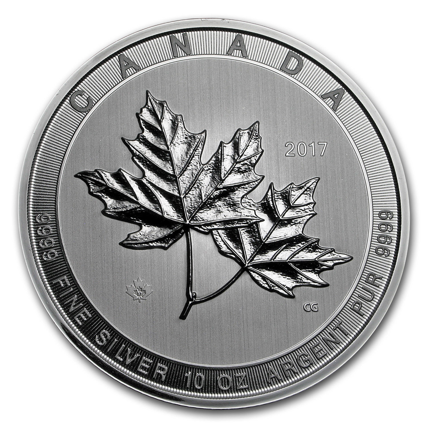 2017 Canada 10 oz Silver $50 Magnificent Maple Leaves BU - SKU #117815