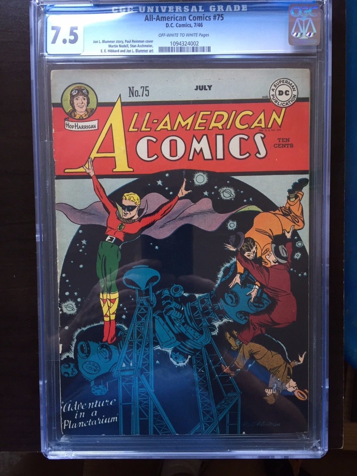 ALL AMERICAN COMICS #75 CGC VF- 7.5; OW-W; scarce; (7/46)