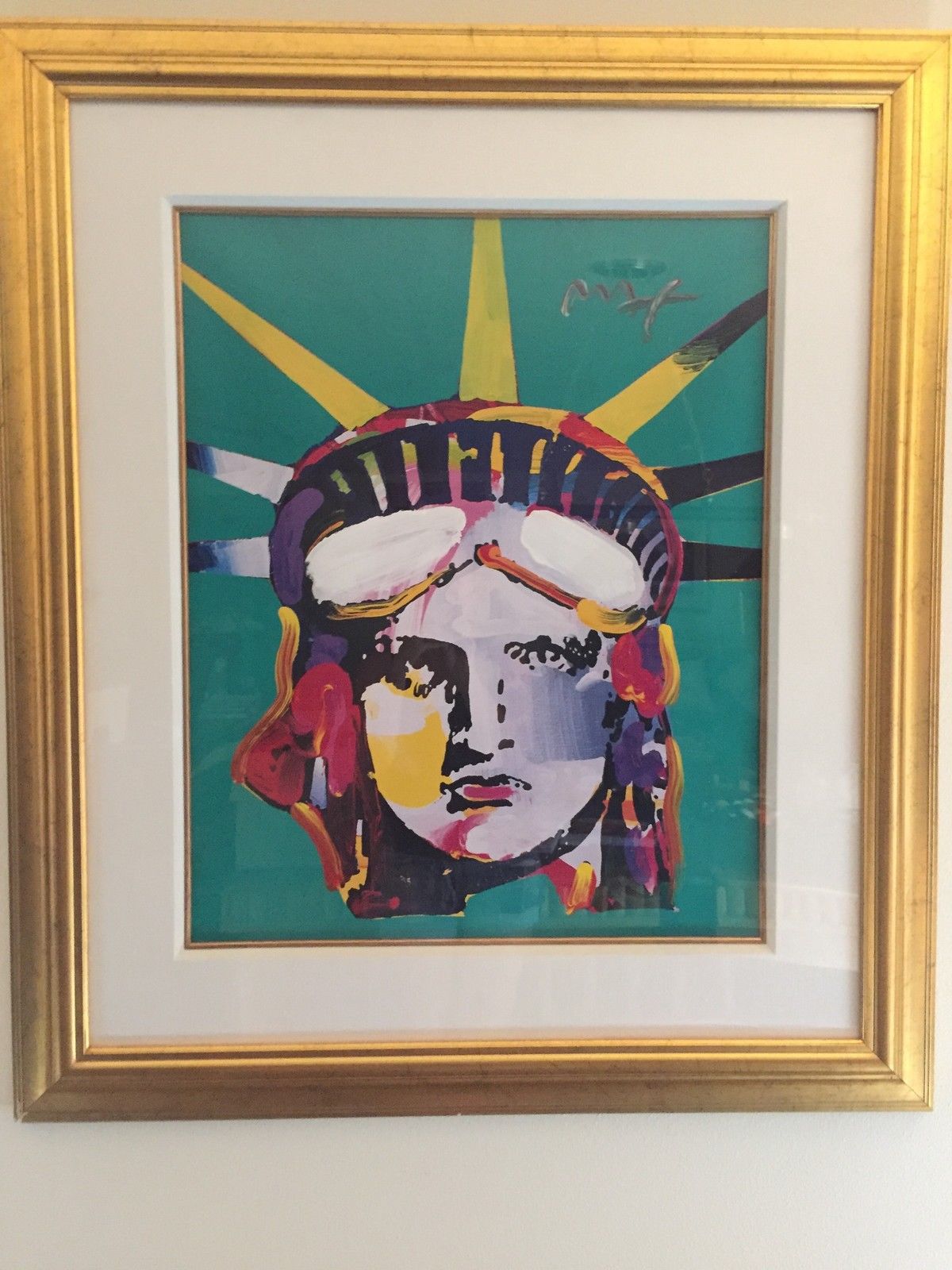 Peter Max, Delta - Liberty - Original Mixed Media with Acrylic Signed in Acrylic