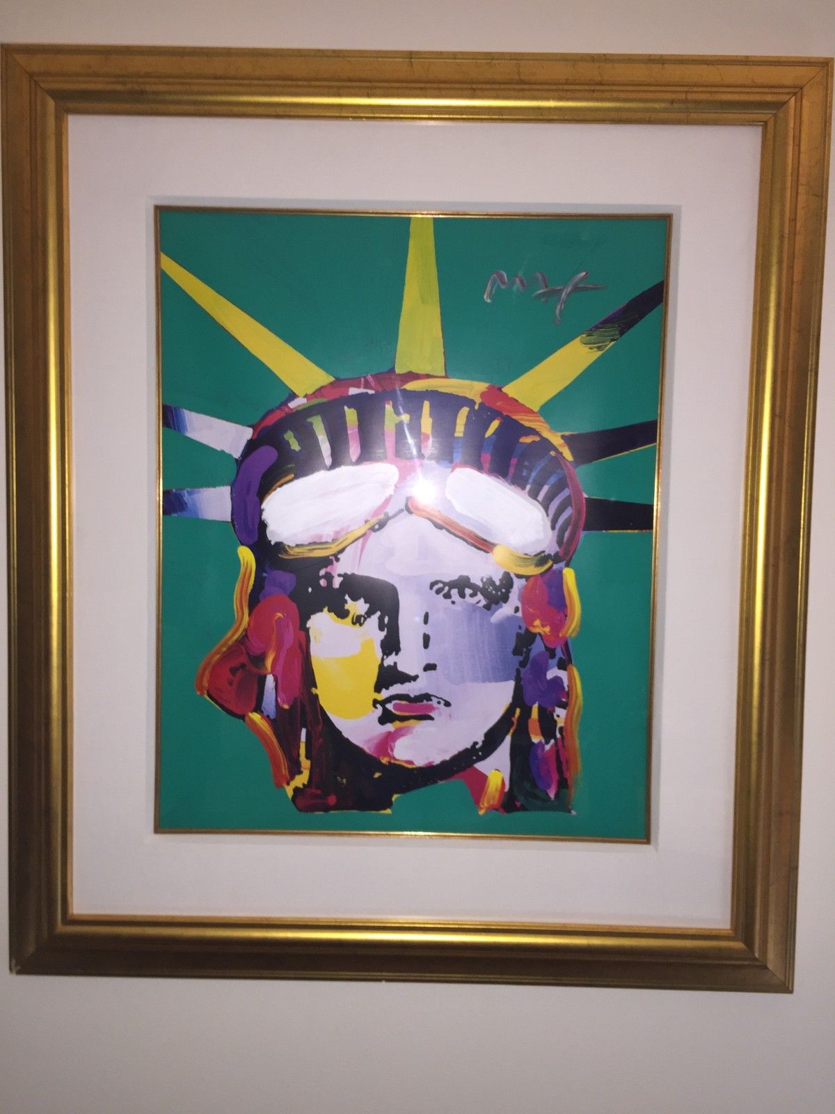 Peter Max, Delta - Liberty - Original Mixed Media with Acrylic Signed in Acrylic