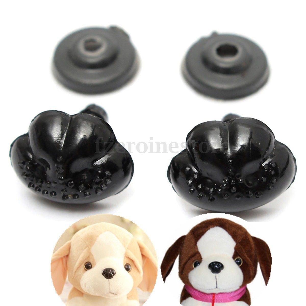 100Pcs Black Plastic Noses For Teddy Bear Puppy Doll Stuffed Animal Toy 15*12mm