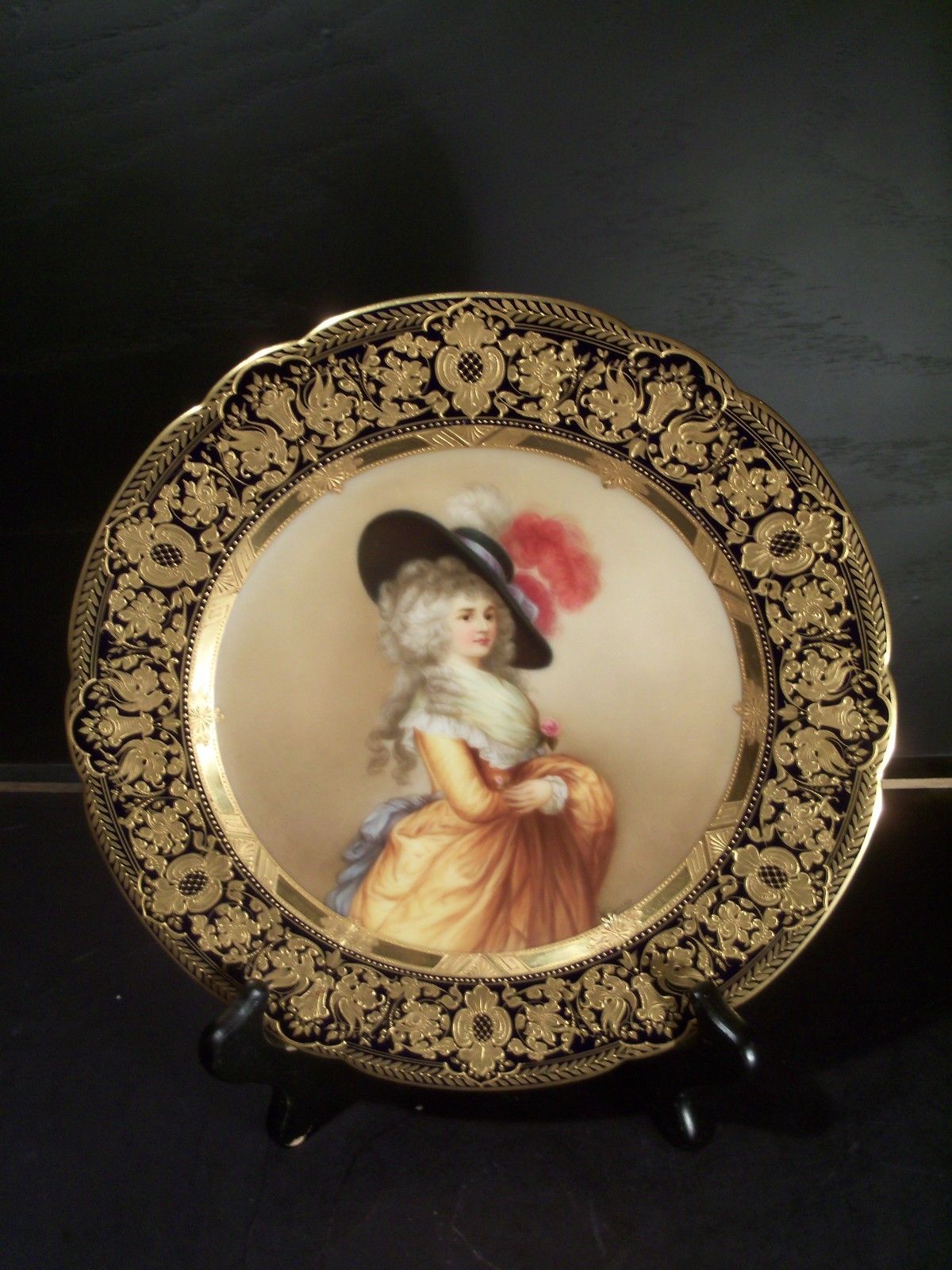 Antique Royal Vienna Porcelain Hand Painted Plate Duchess Of Devonshire Wagner