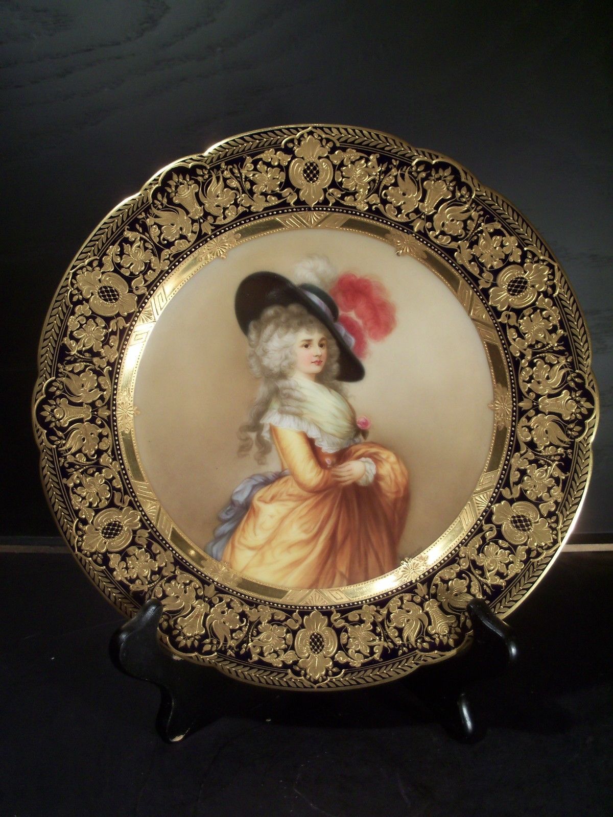 Antique Royal Vienna Porcelain Hand Painted Plate Duchess Of Devonshire Wagner