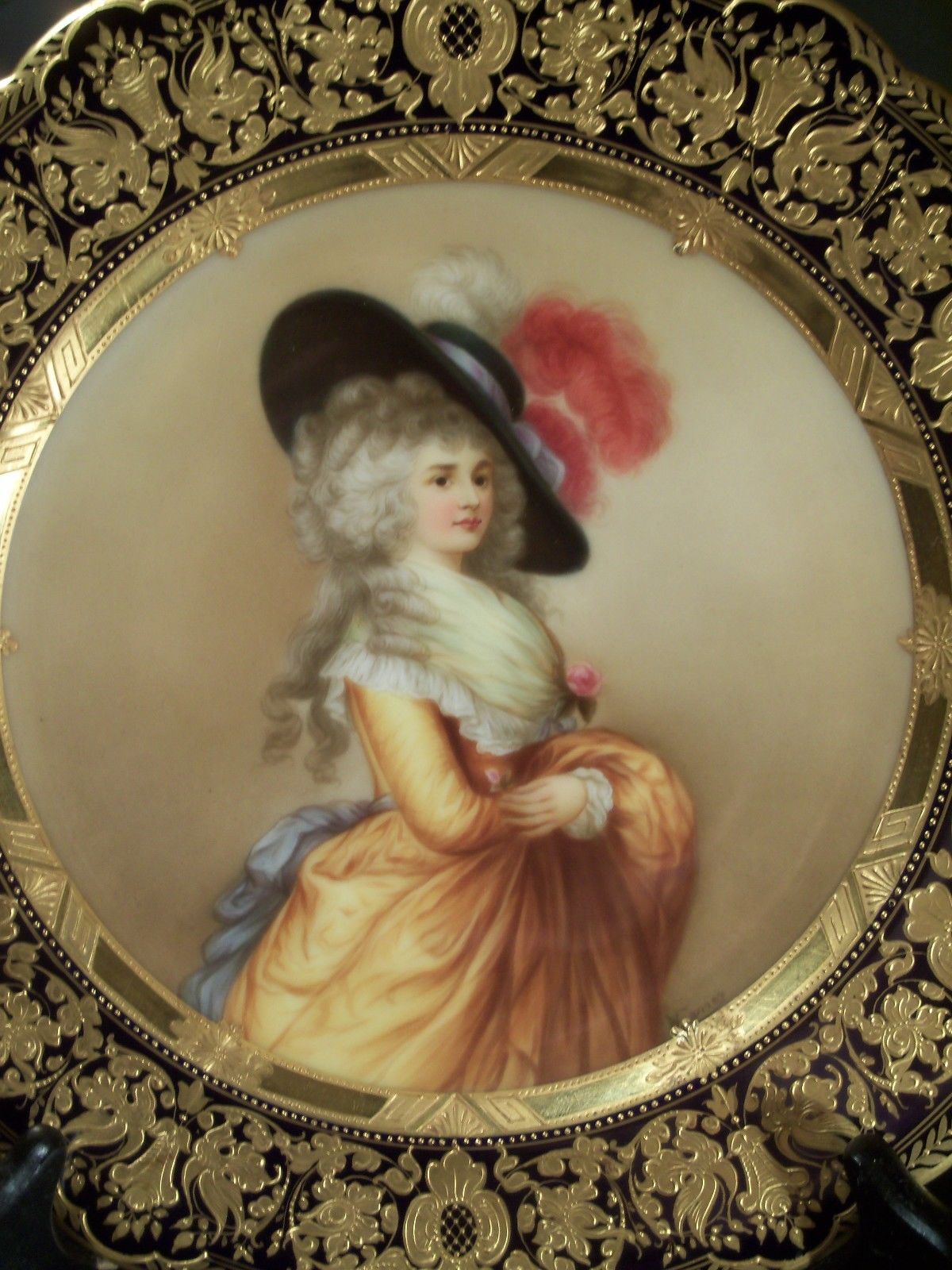 Antique Royal Vienna Porcelain Hand Painted Plate Duchess Of Devonshire Wagner