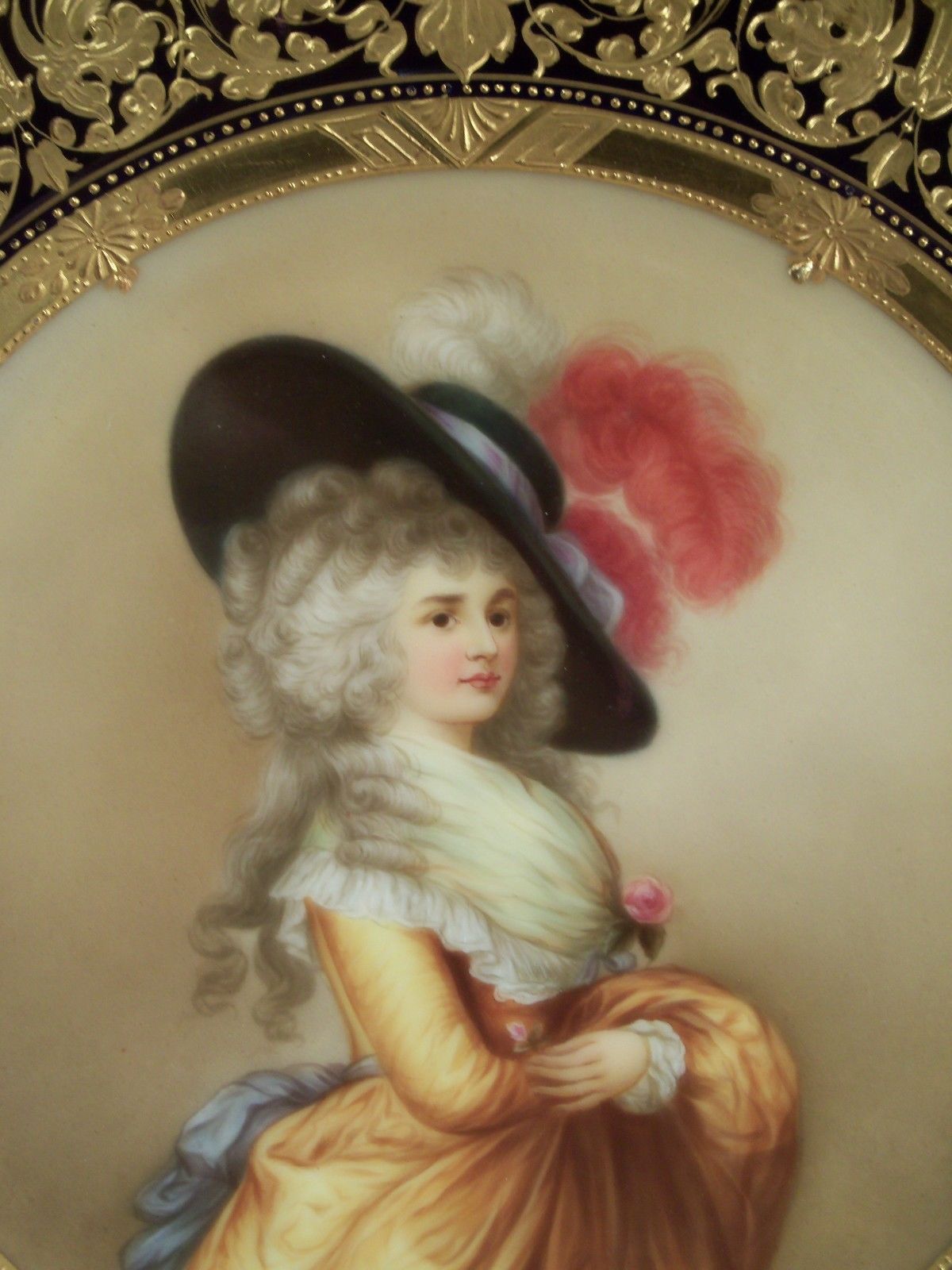 Antique Royal Vienna Porcelain Hand Painted Plate Duchess Of Devonshire Wagner