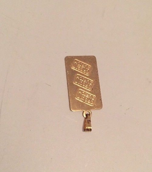 CREDIT ZURICH FINE GOLD BAR 4166 PENDANT 10K Yellow Gold 0.5 grams