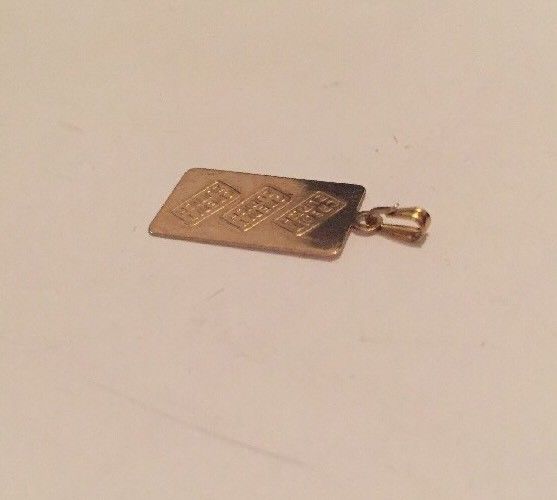 CREDIT ZURICH FINE GOLD BAR 4166 PENDANT 10K Yellow Gold 0.5 grams