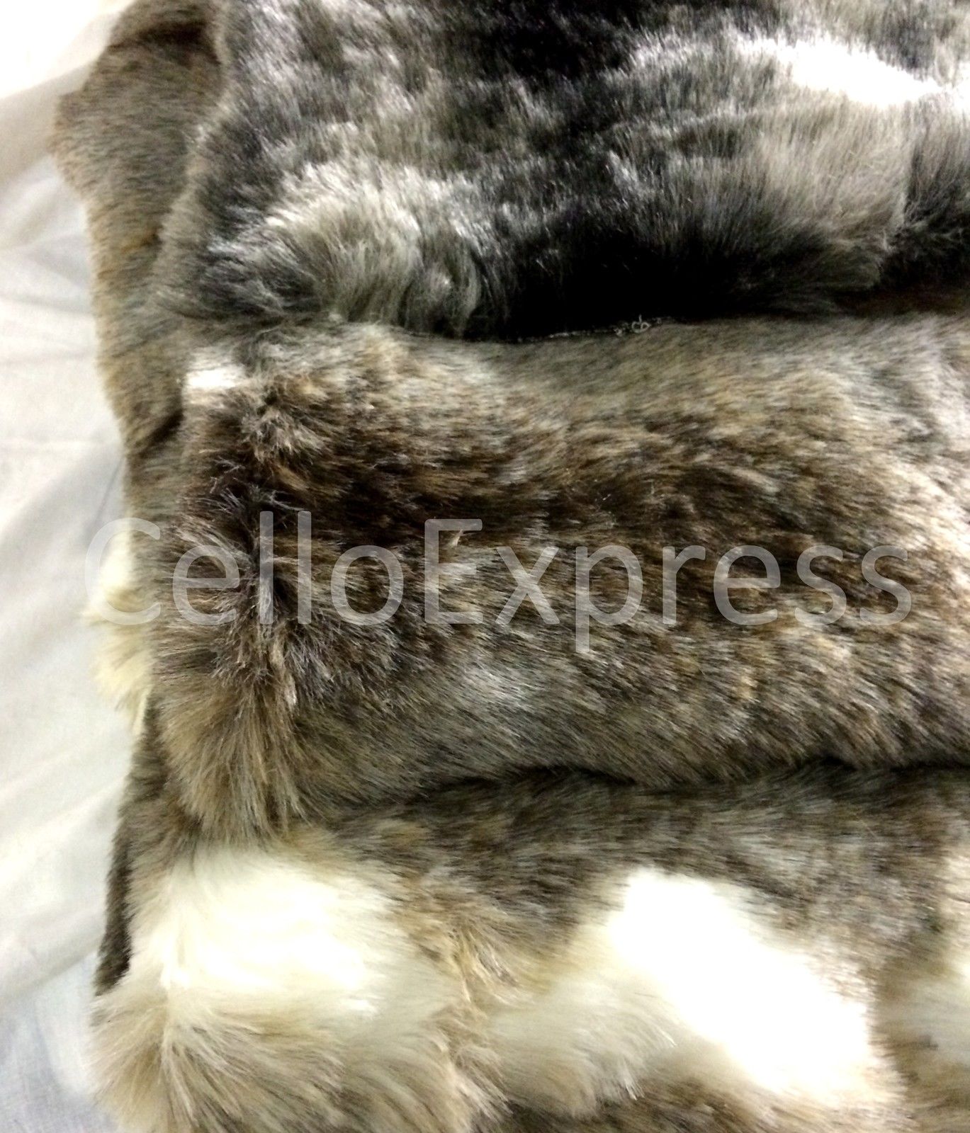 Striped Faux Fake Wolf Fur Fabric 25mm Pile Teddy Bear & Animal Toy Craft