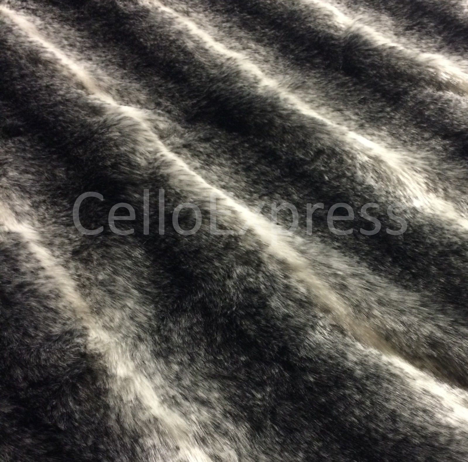 Striped Faux Fake Wolf Fur Fabric 25mm Pile Teddy Bear & Animal Toy Craft