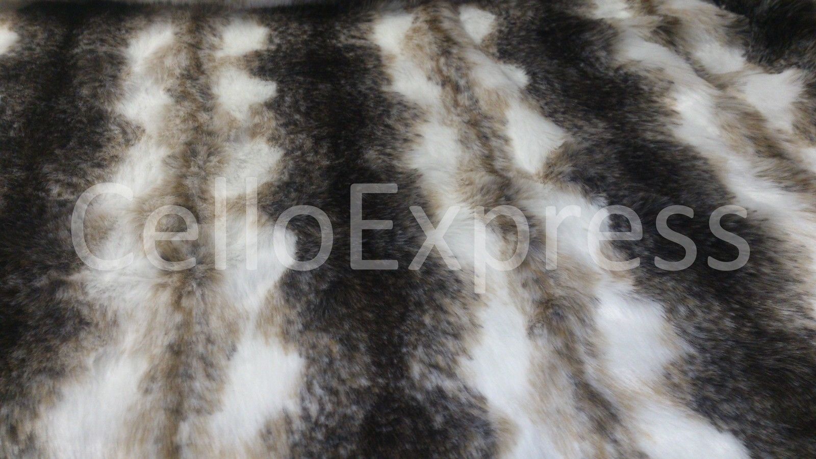 Striped Faux Fake Wolf Fur Fabric 25mm Pile Teddy Bear & Animal Toy Craft