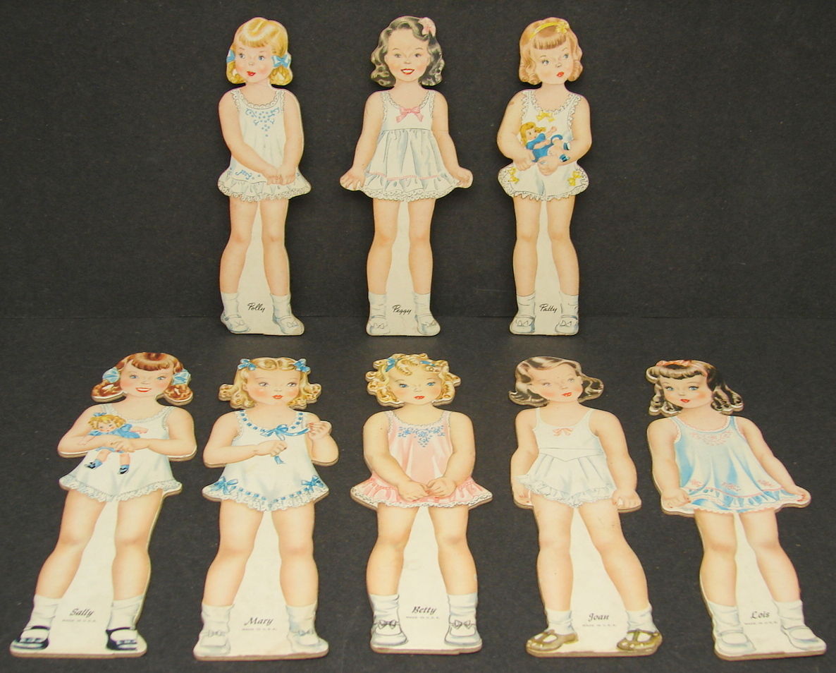 Vintage 1950s Stand Up Tekwood Paper Dolls Whitman Publishing Co Lot of 8