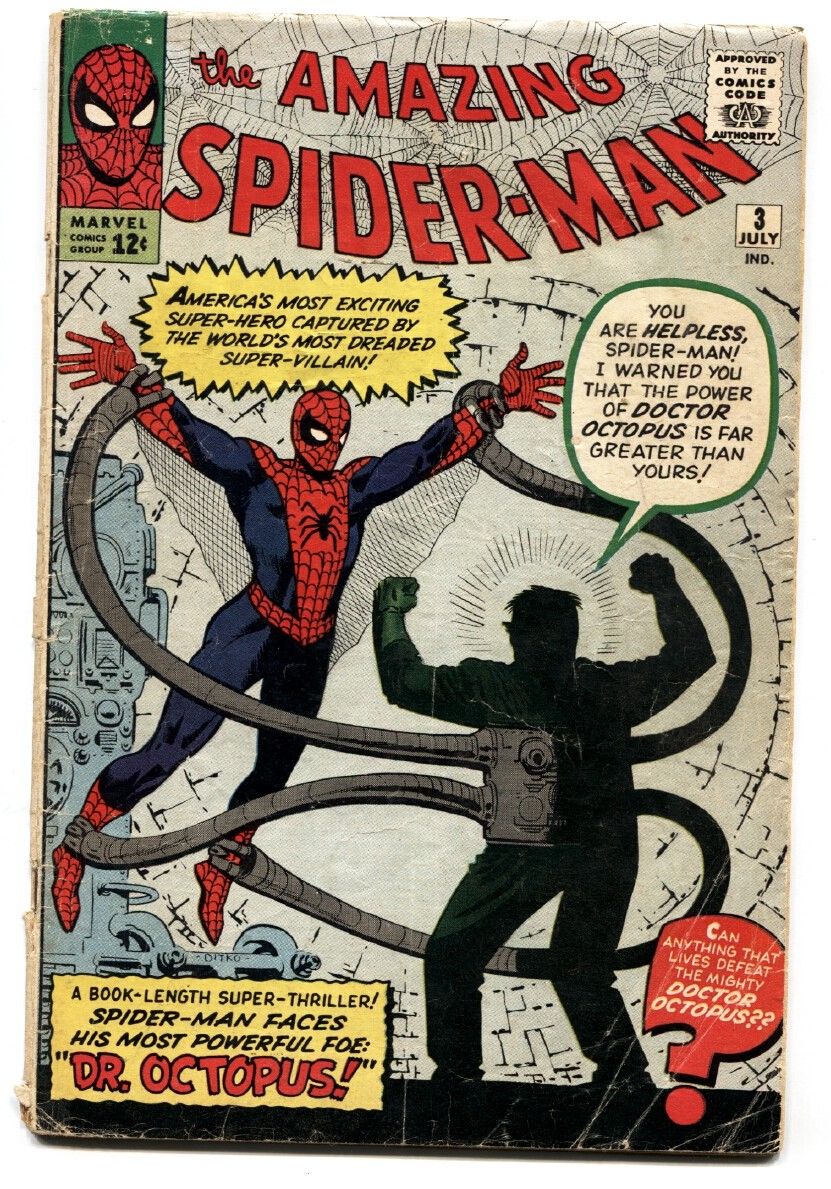 Amazing Spider-Man #3 Marvel comic book First appearance of Doctor Octopus -1963