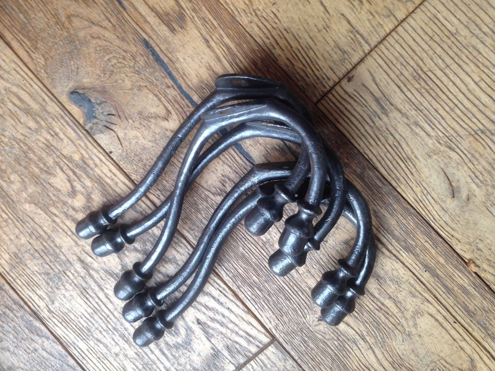 A Set Of 6 Original Victorian Church Cast Iron Coat Hooks