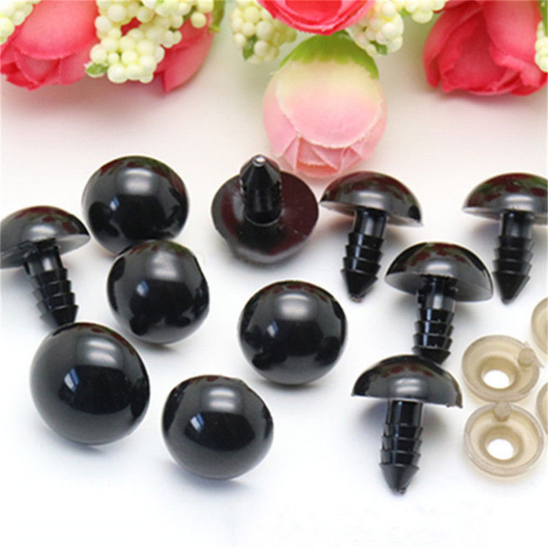 100PCS 10-16mm Plastic Safety Eyes For Teddy Bear Puppy Animal Toys Dolls Craft