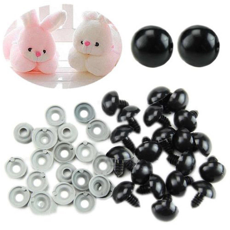 100PCS 10-16mm Plastic Safety Eyes For Teddy Bear Puppy Animal Toys Dolls Craft