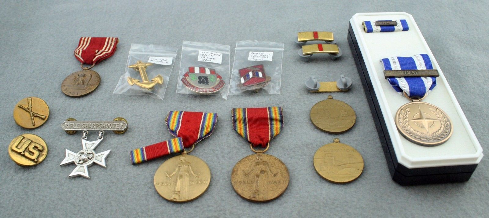 Lot of 15 Vintage WWII Military Army, Marine NATO Navy Pins Medals