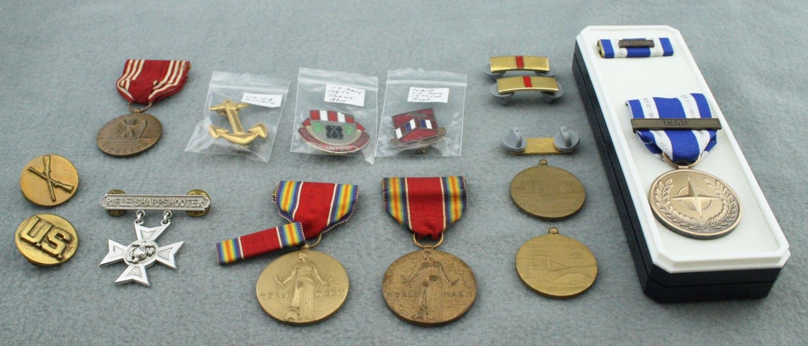 Lot of 15 Vintage WWII Military Army, Marine NATO Navy Pins Medals