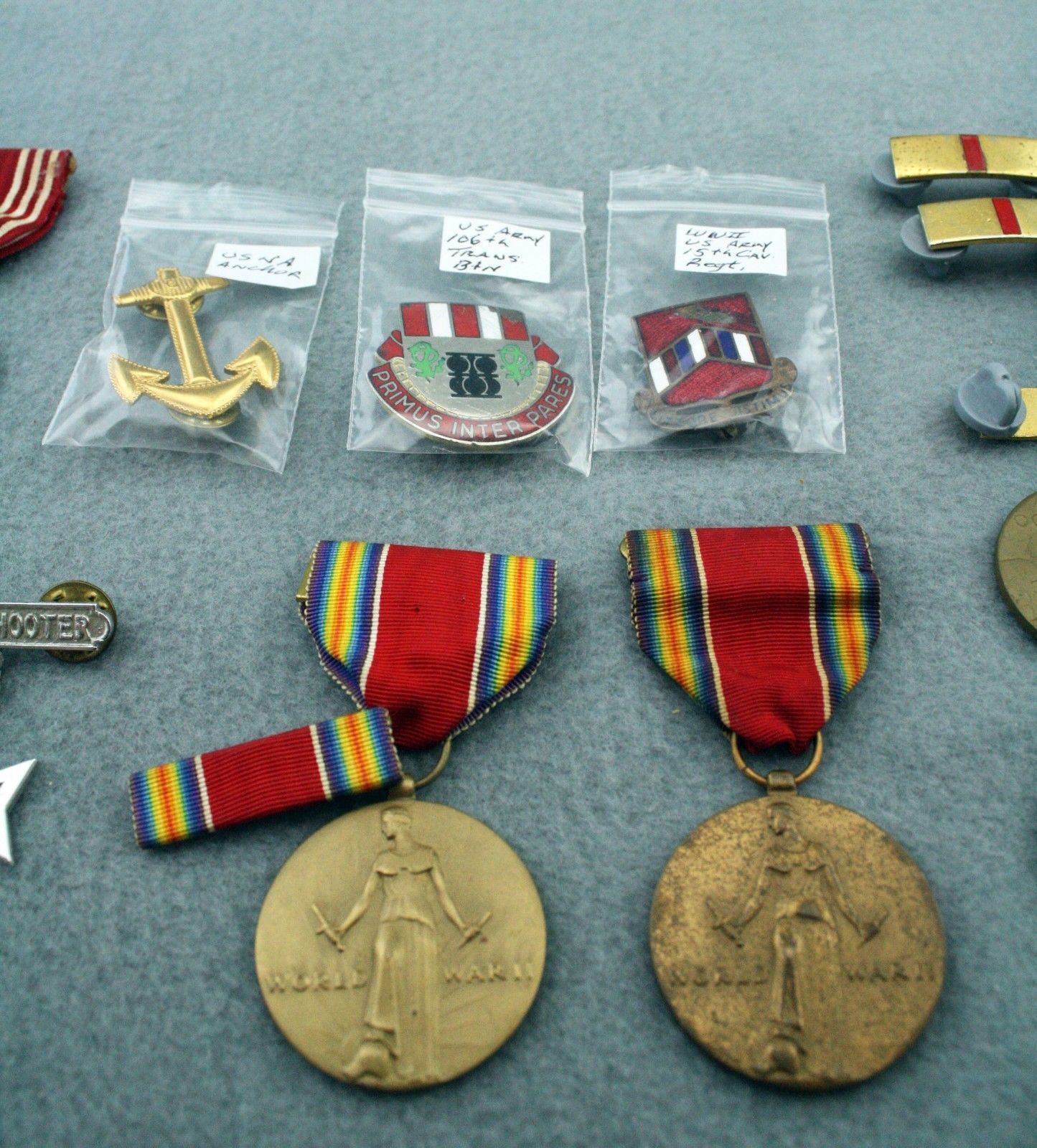 Lot of 15 Vintage WWII Military Army, Marine NATO Navy Pins Medals