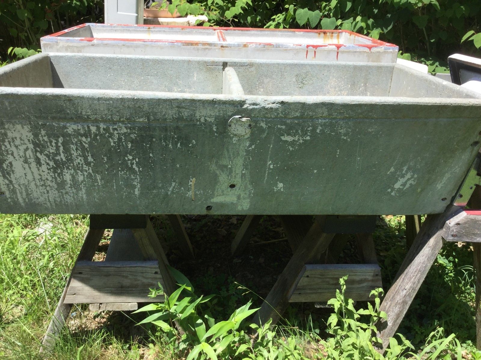 Antique Vintage Old Deep Double Basin Soapstone Sink Laundry