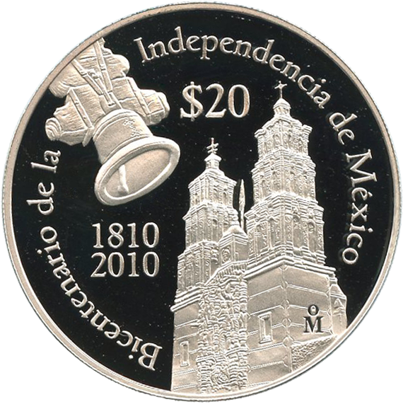 KM#939 Mexico 20 Pesos 2Oz Silver - Dolores Parish Church PROOF - Free Shipping