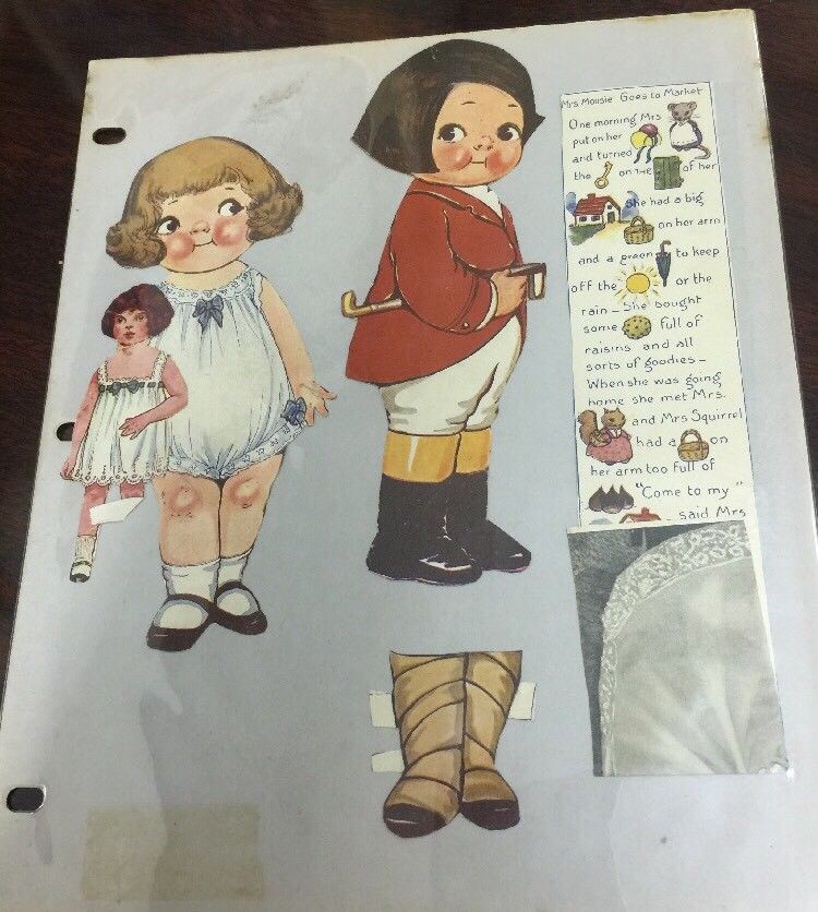 Rare Old Vintage Bumpty Paper Doll With Little Fold Up Story Book