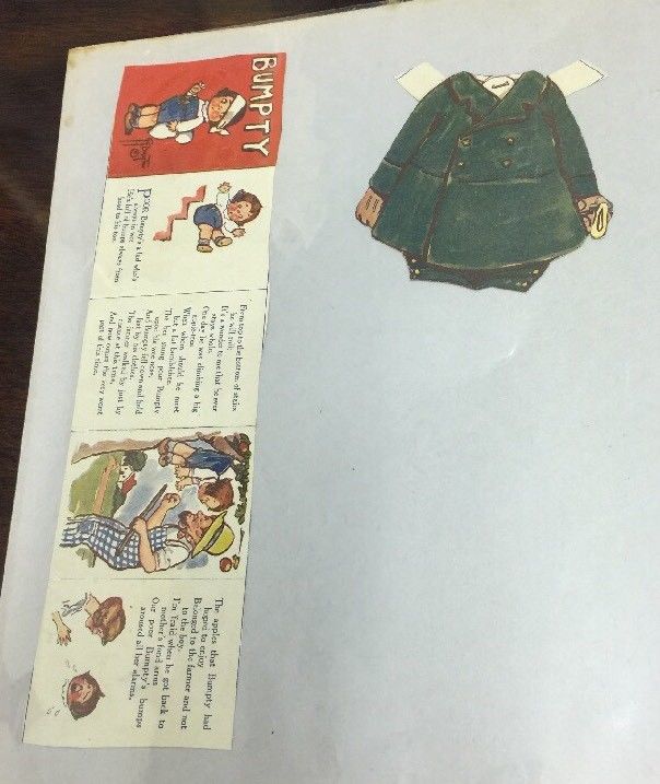 Rare Old Vintage Bumpty Paper Doll With Little Fold Up Story Book