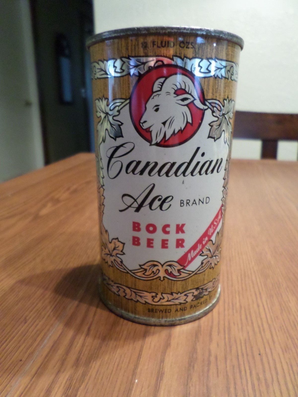 Rare Beauty Hi Grade Vintage Canadian Ace BOCK Chicago Flat Top Beer Can