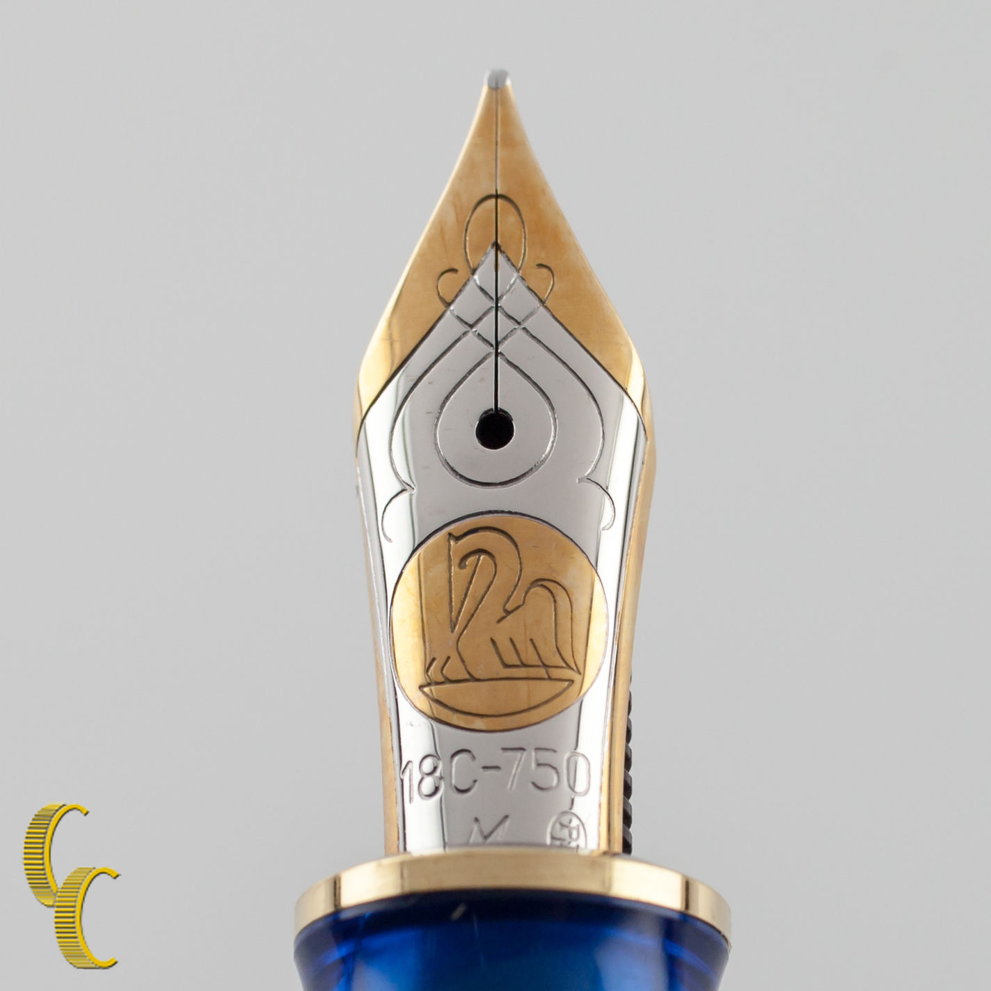 Pelikan W Germany LE Blue Ocean Demonstrator Fountain Pen Gold Trim Cap 18k Nib