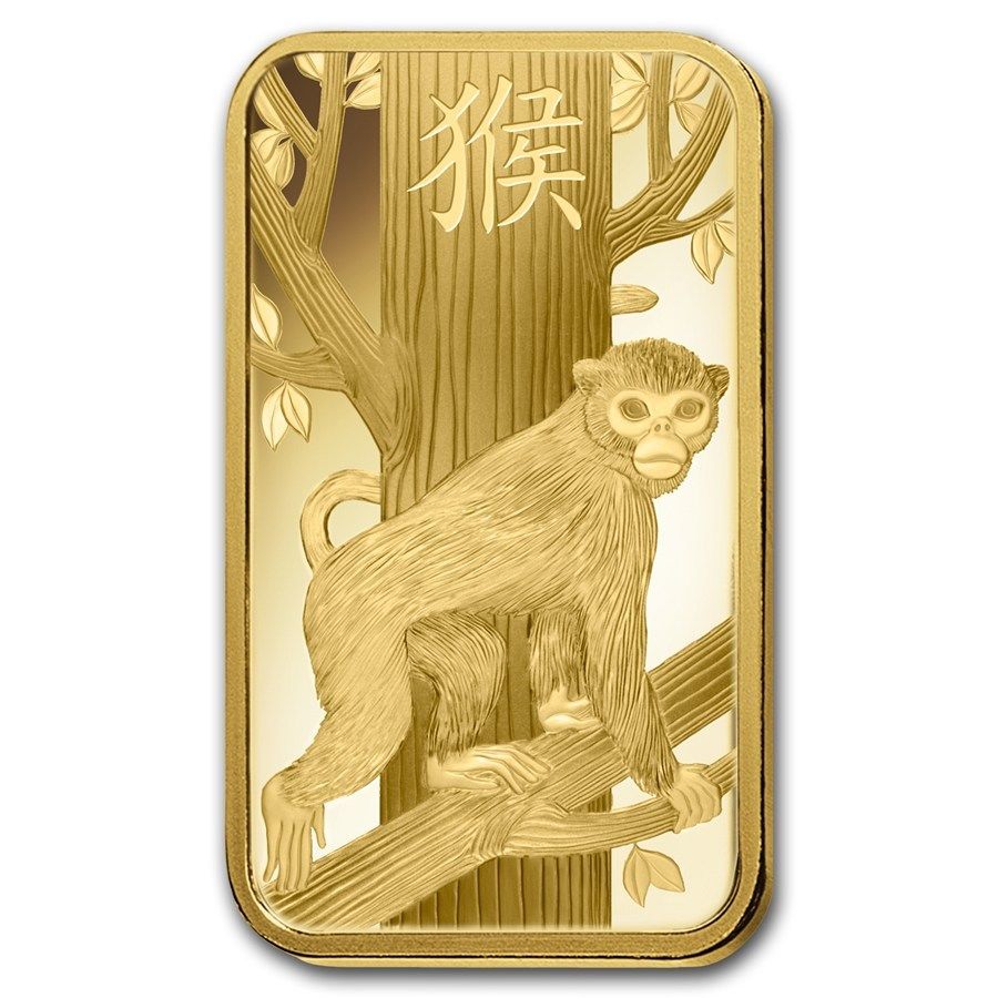 5~GRAM ~ PURE 9999 GOLD ~ YEAR of the MONKEY ~ PAMP SUISSE ~ SEALED BAR ~$278.88