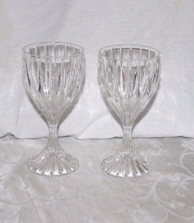 Mikasa Park Lane Crystal 6 1/4 in Wine Goblets Set 2