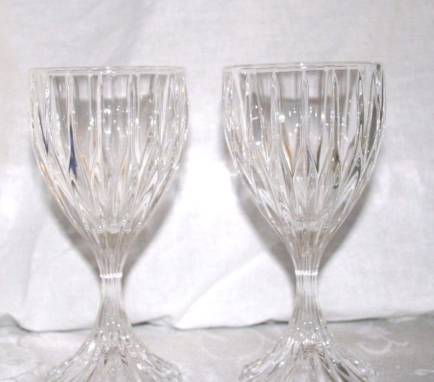 Mikasa Park Lane Crystal 6 1/4 in Wine Goblets Set 2