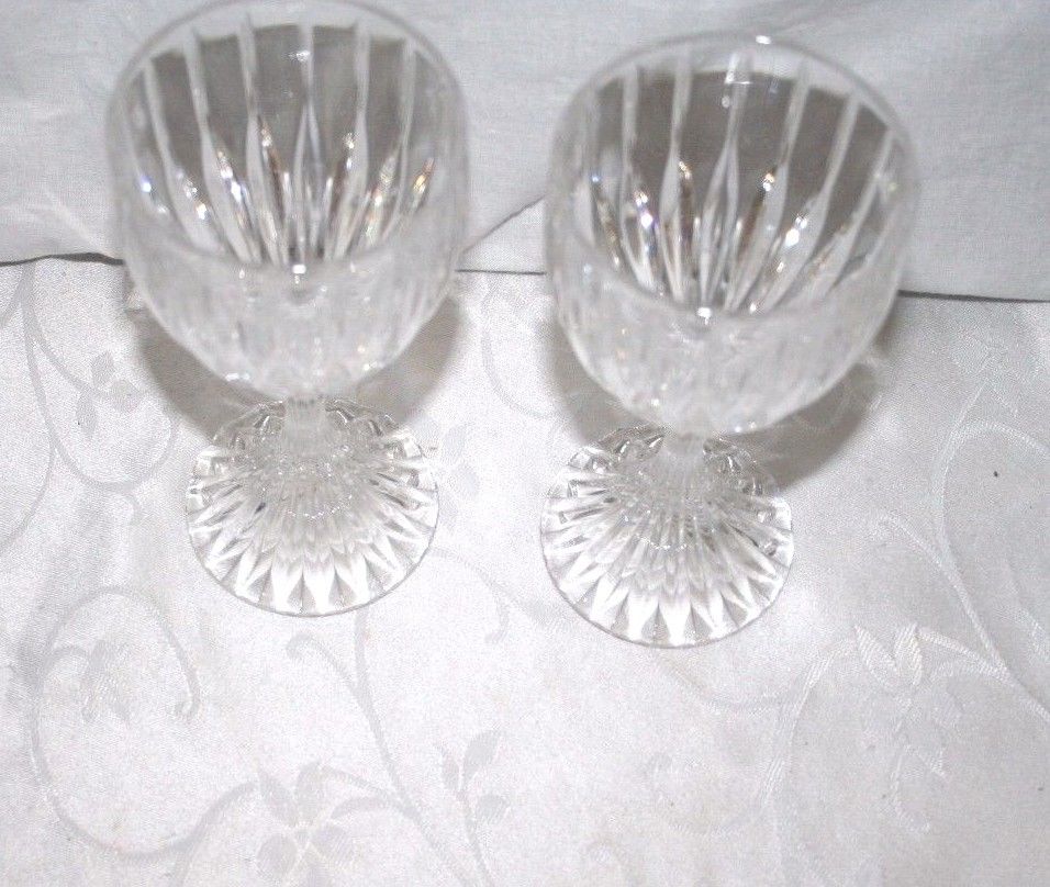 Mikasa Park Lane Crystal 6 1/4 in Wine Goblets Set 2