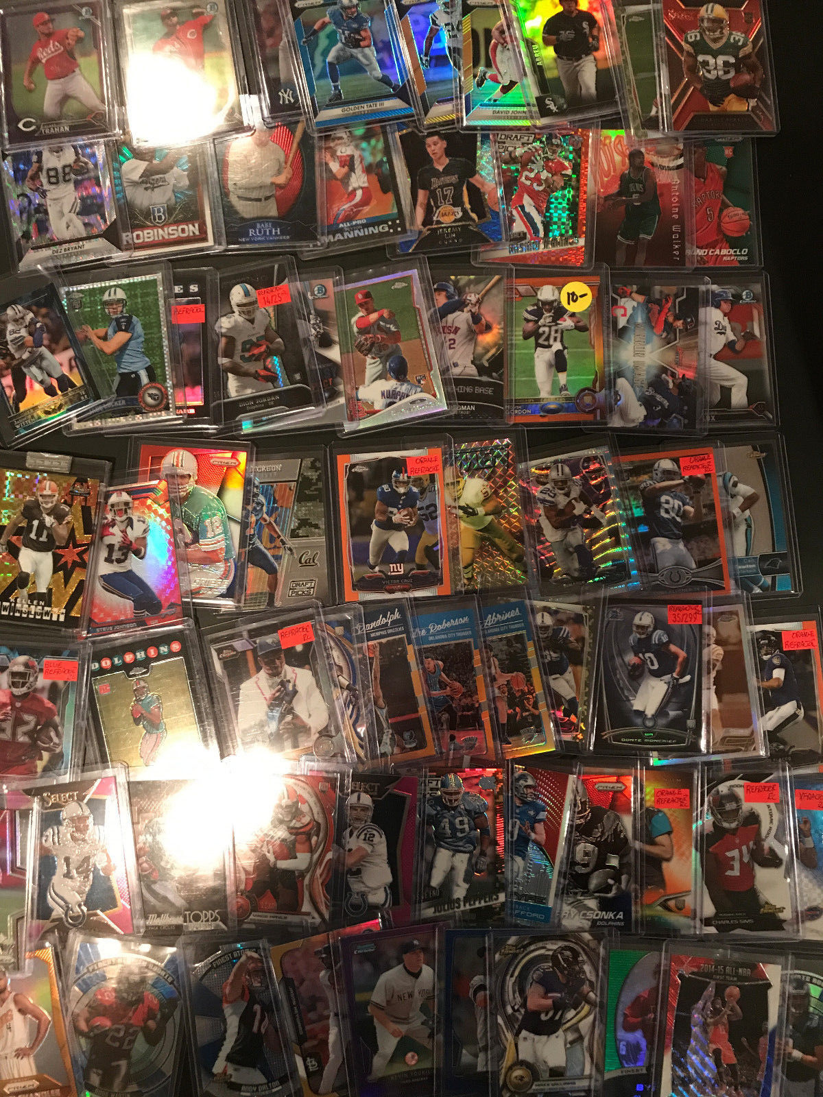 Huge Lot 1,200 ALL REFRACTOR Prizm Card Collection Insert RC #ed NBA NFL MLB!