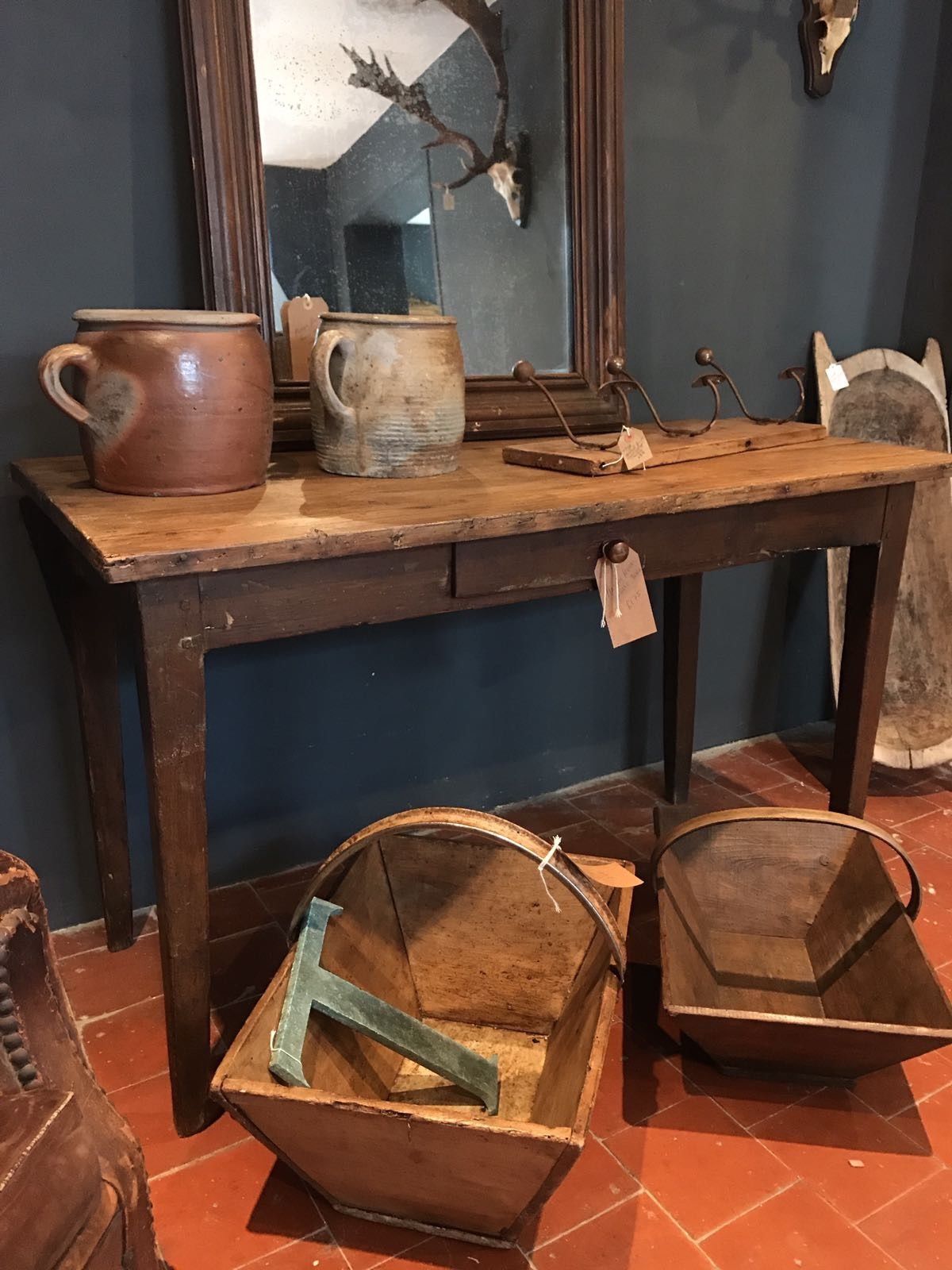 Lovely Antique French Country Farmhouse Kitchen Dining Table