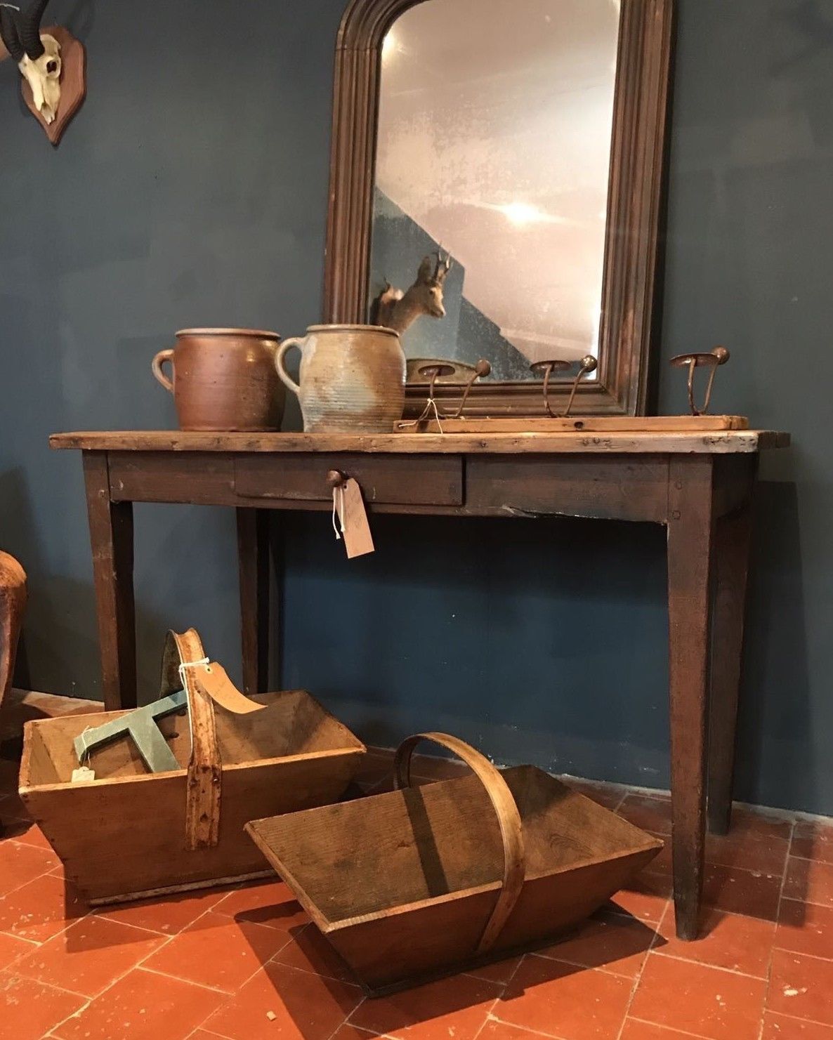 Lovely Antique French Country Farmhouse Kitchen Dining Table