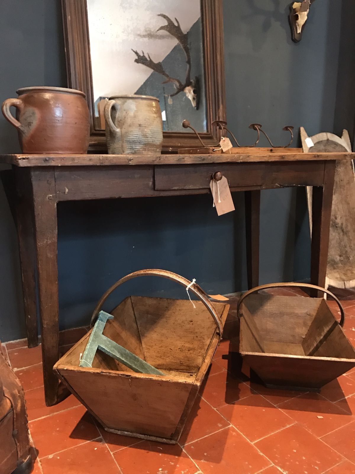 Lovely Antique French Country Farmhouse Kitchen Dining Table