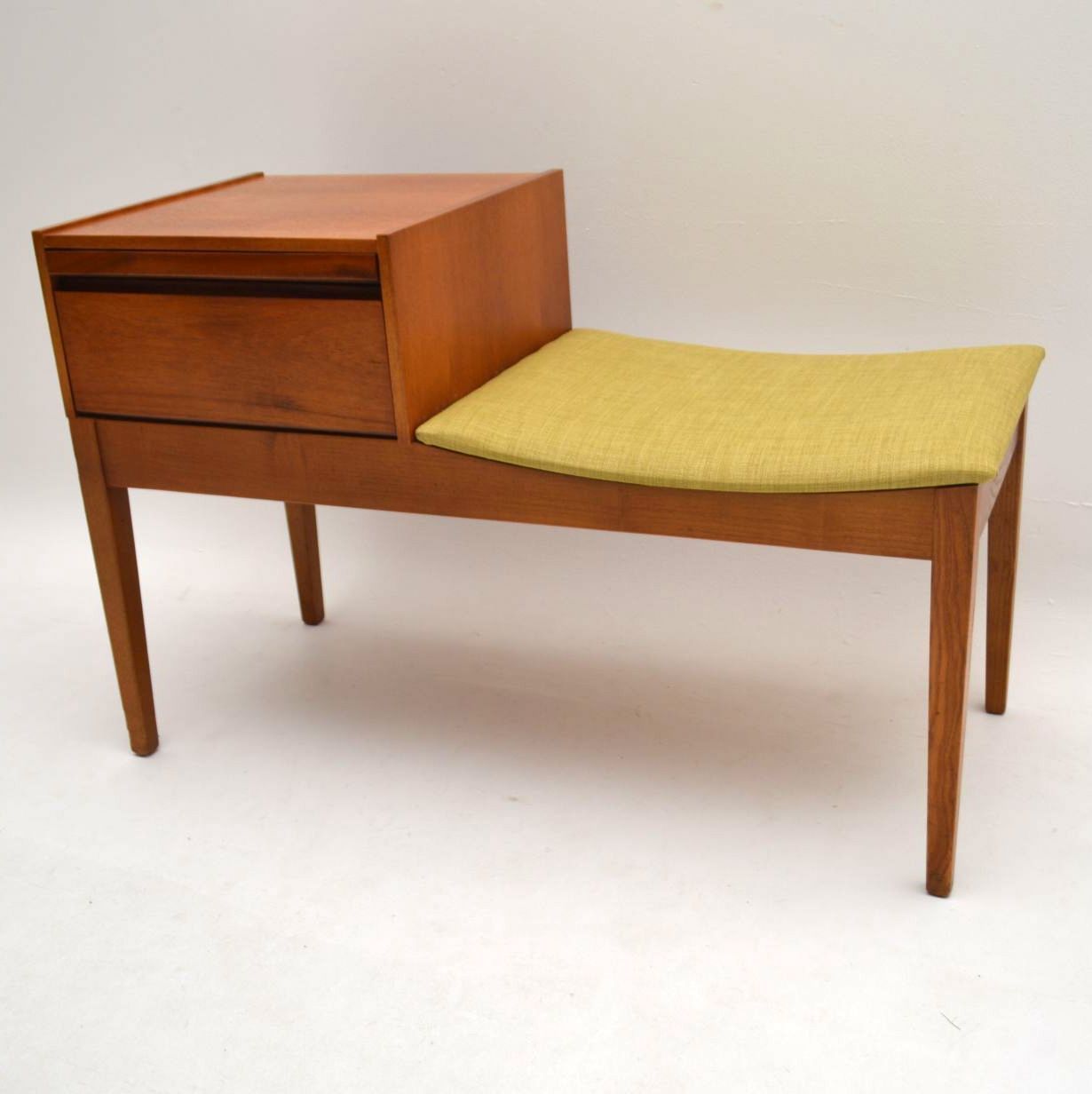 RETRO TEAK TELEPHONE BENCH / SIDE TABLE VINTAGE 1960's