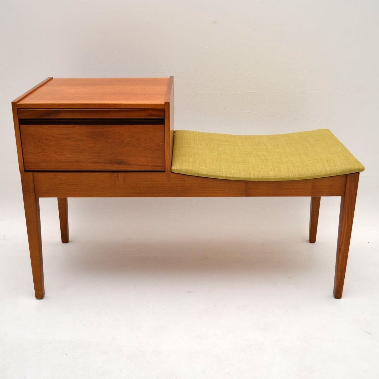 RETRO TEAK TELEPHONE BENCH / SIDE TABLE VINTAGE 1960's