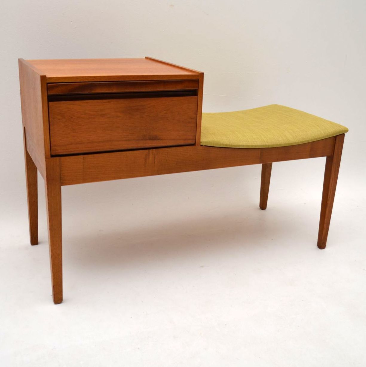 RETRO TEAK TELEPHONE BENCH / SIDE TABLE VINTAGE 1960's