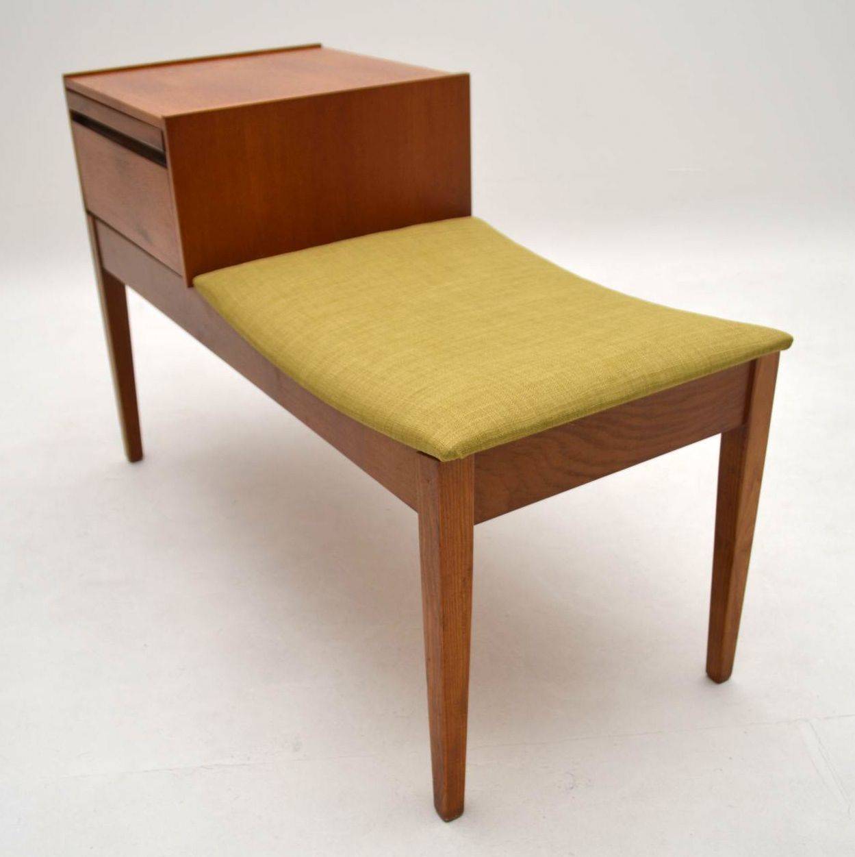 RETRO TEAK TELEPHONE BENCH / SIDE TABLE VINTAGE 1960's