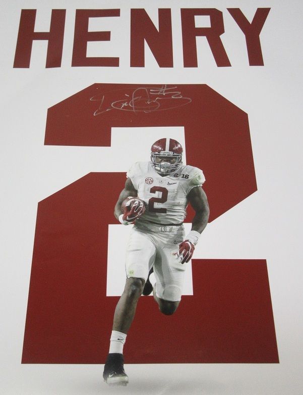 DERRICK HENRY "Jersey #, Limited to 2" Signed 20x20 Photo Alabama Crimson Tide