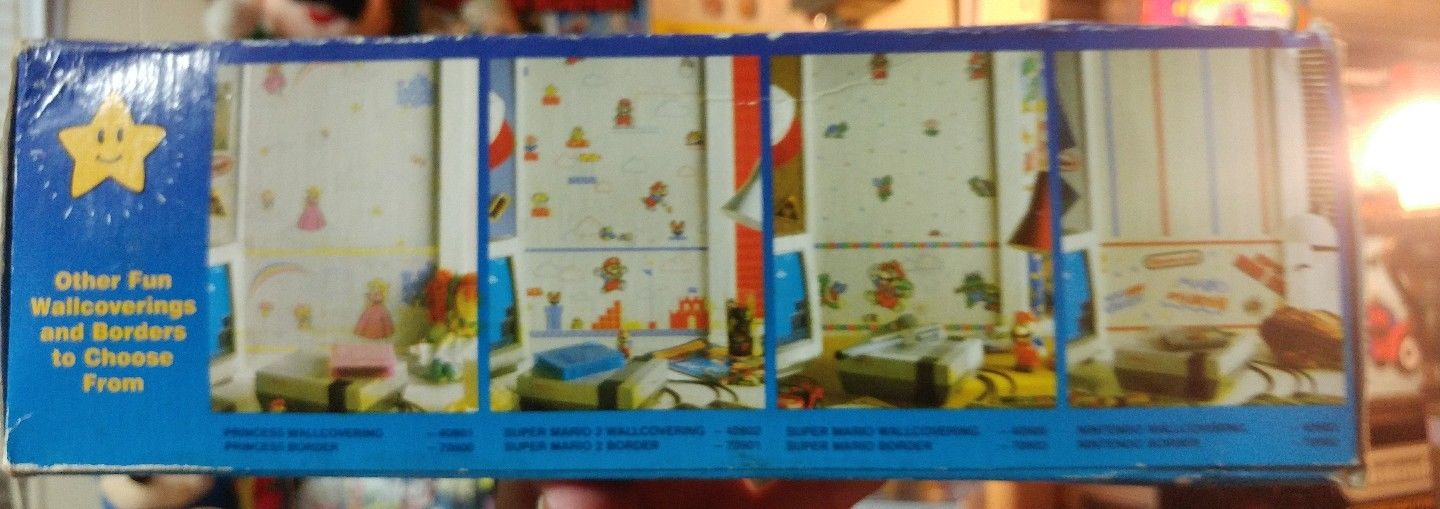 nintendo walltrim mario vintage boarder print retro still in box