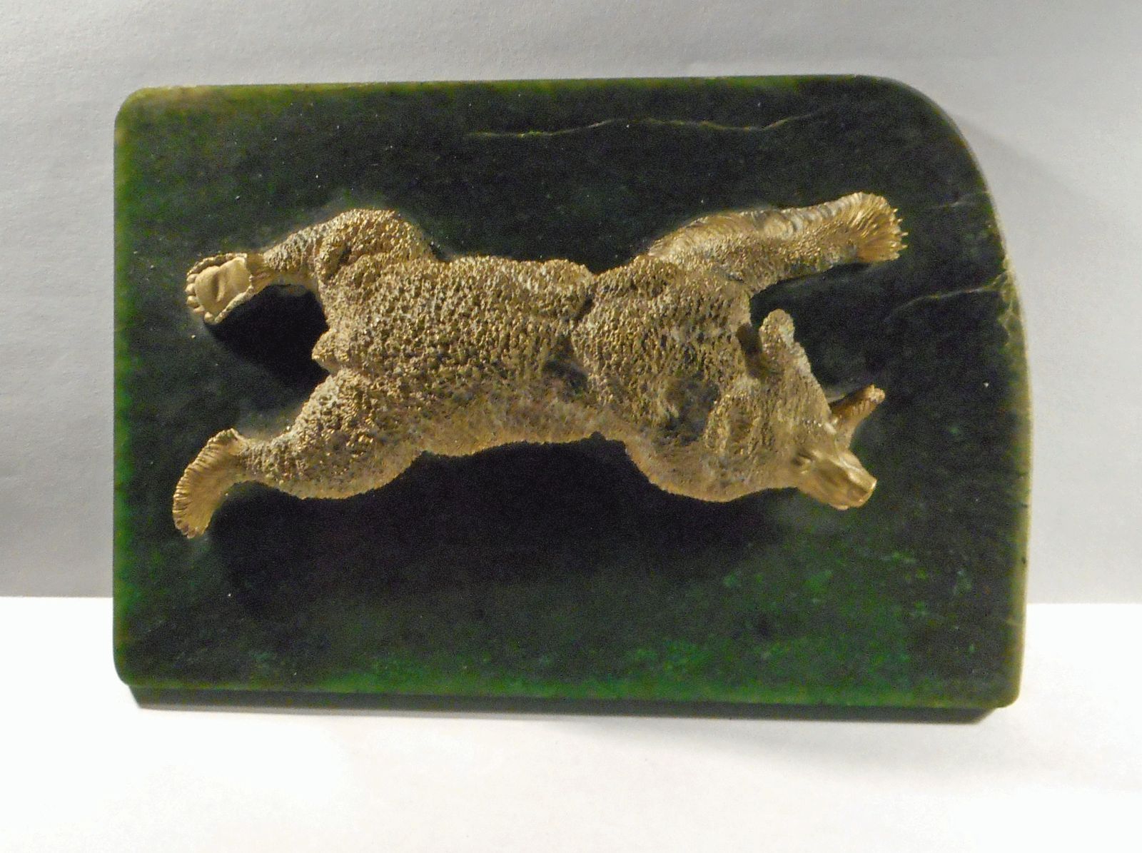 Rare Russian Figure of a Bear on Jade Base; Late 19th Century