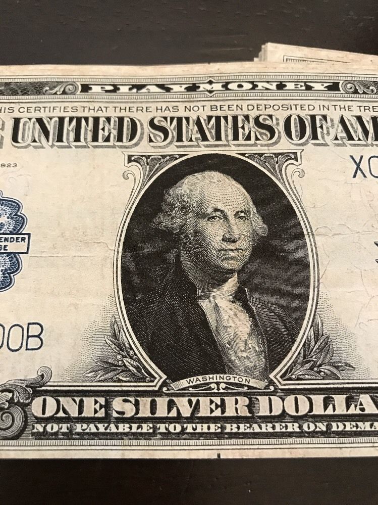 $20 In 1923 Silver Certificate $1 Bills Play/Prop Money, USA Washington Act Size